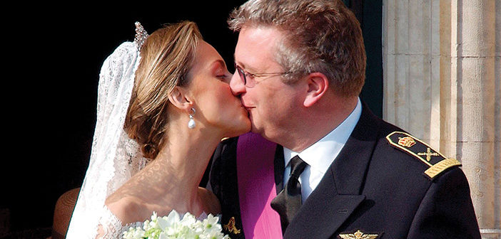 The wedding of Prince Laurent and Claire Coombs. (April 12, 2003).