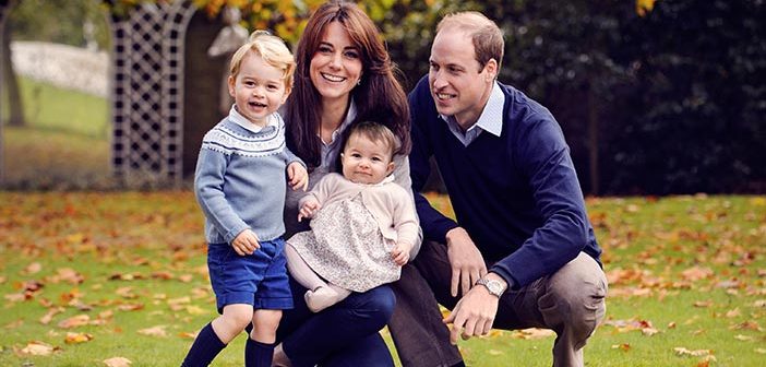 The Duke and Duchess of Cambridge with Prince George and Princess Charlotte at Anmer Hall in December 2015.