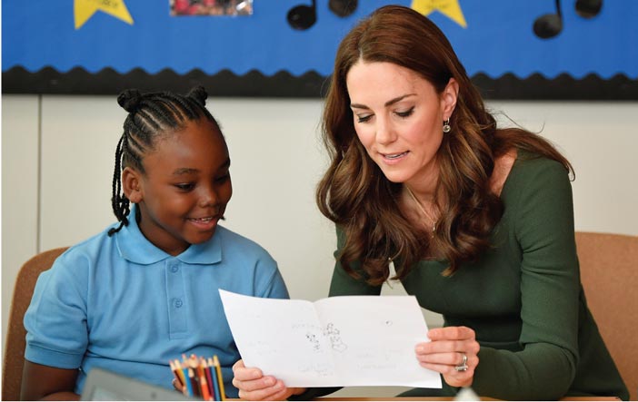 The Duchess of Cambridge during a visit to the Anna Freud Centre in London where she opened their new building, The Kantor Centre of Excellence.