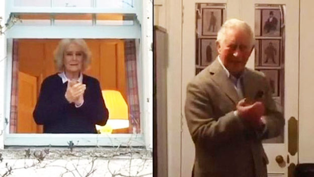 The Prince of Wales and Duchess of Cornwall join the ‘Clap For Our Carers’ movement 